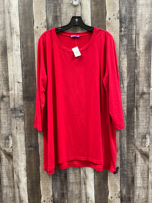 Top Long Sleeve By Cme In Red, Size: Xxxl