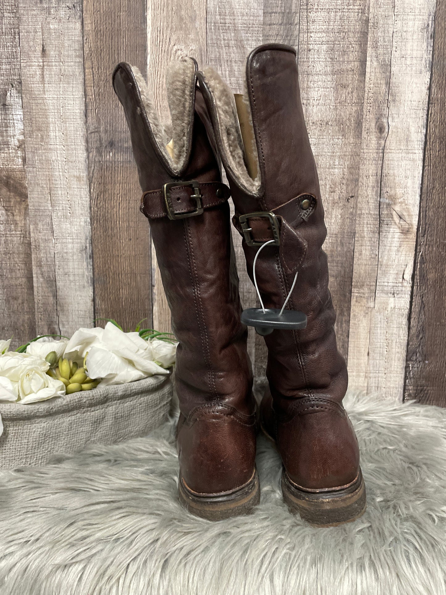 Boots Designer By Frye In Brown, Size: 8