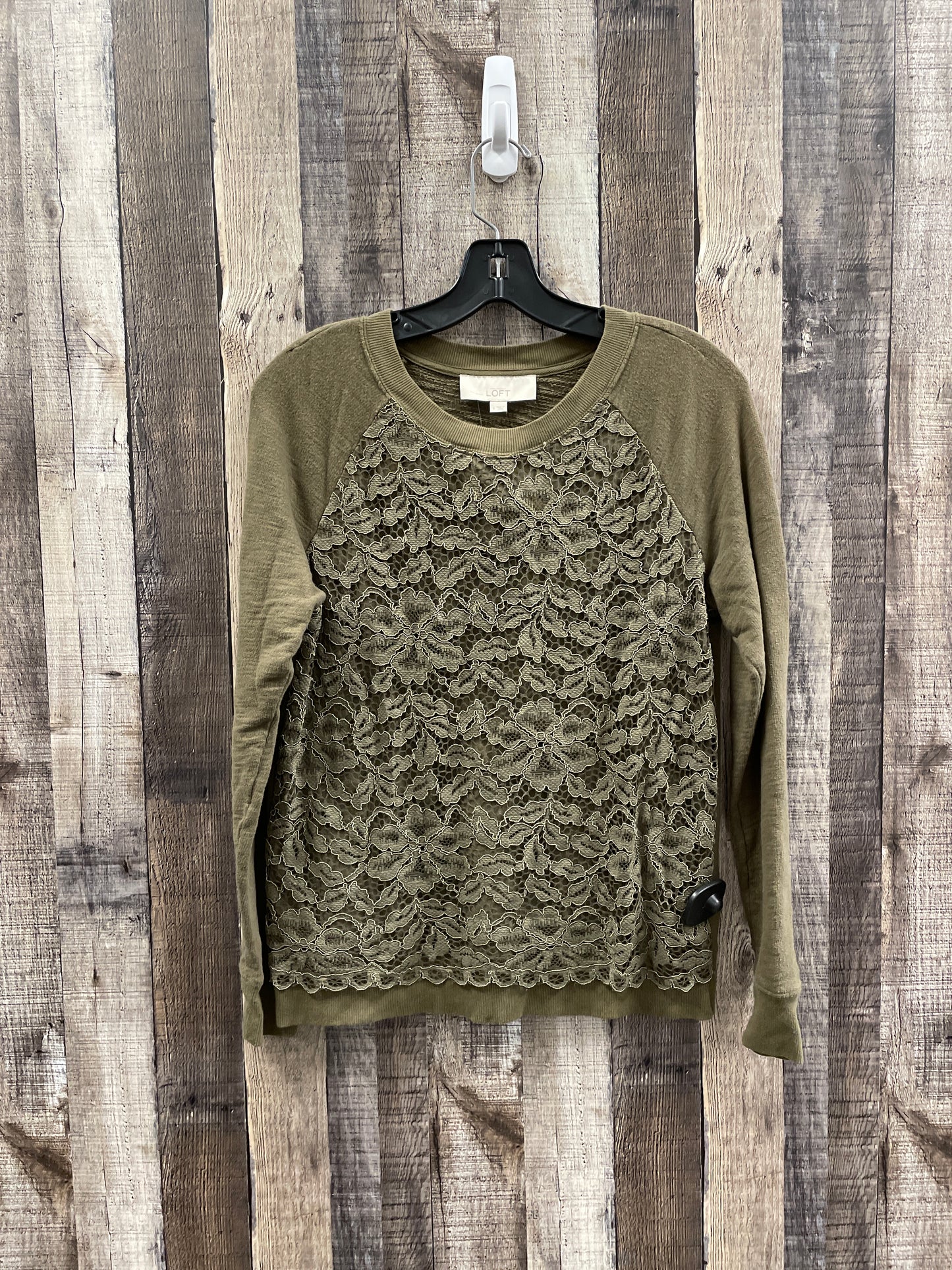 Sweatshirt Crewneck By Loft In Green, Size: S