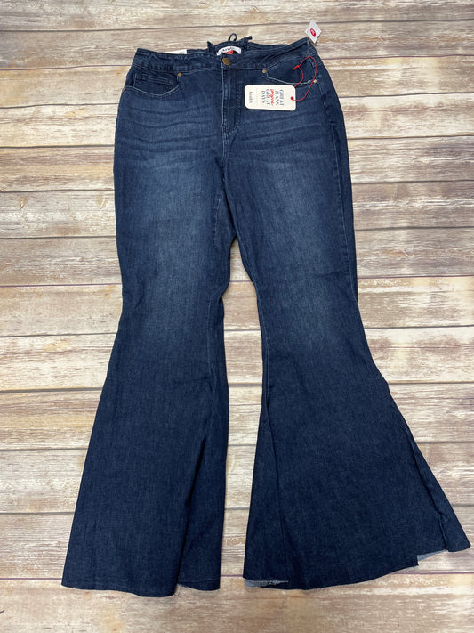 Jeans Flared By Cme In Blue Denim, Size: 16