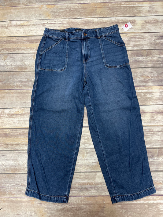 Jeans Straight By Talbots In Blue Denim, Size: 14