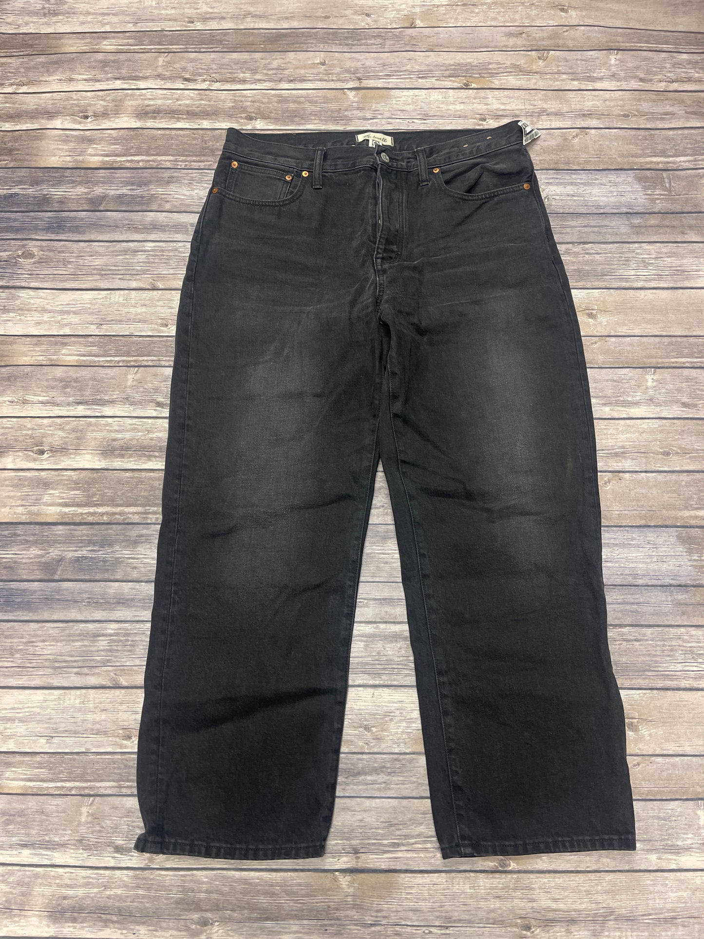 Jeans Straight By Madewell In Black Denim, Size: 10