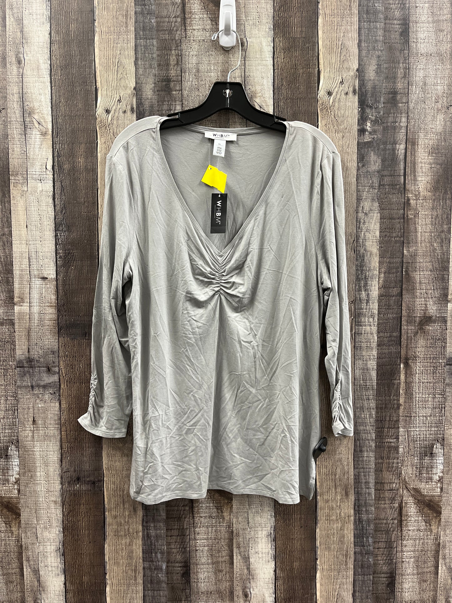 Top Long Sleeve By White House Black Market In Grey, Size: Xl