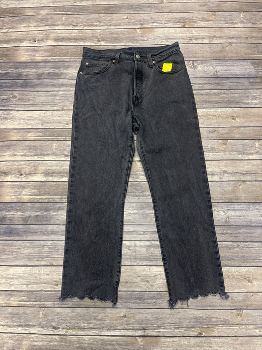 Jeans Straight By Levis In Black Denim, Size: 6