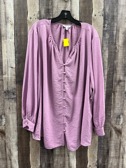 Top Long Sleeve By Nine West In Purple, Size: 4x