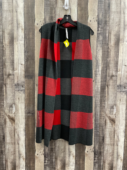 Vest Sweater By Leo And Nicole In Black & Red, Size: S