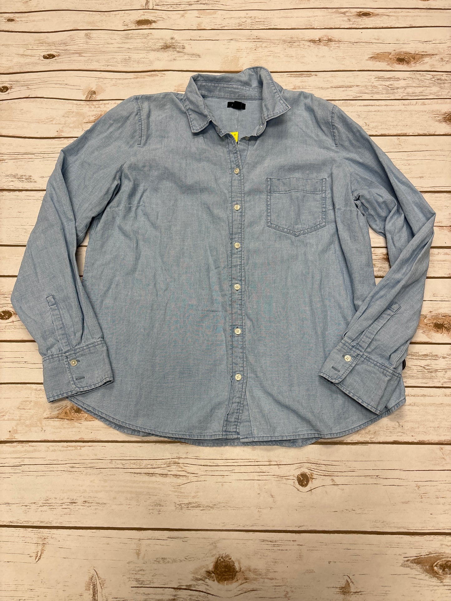 Top Long Sleeve By J. Crew In Blue Denim, Size: L