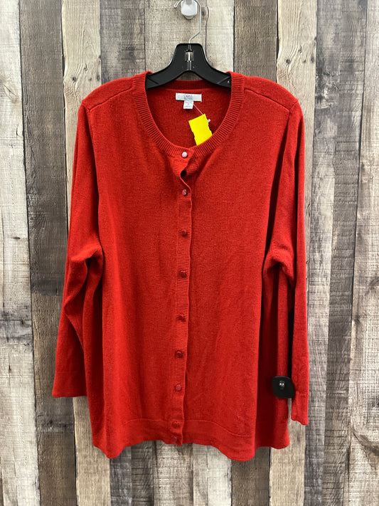 Cardigan By Croft And Barrow In Red, Size: 1x