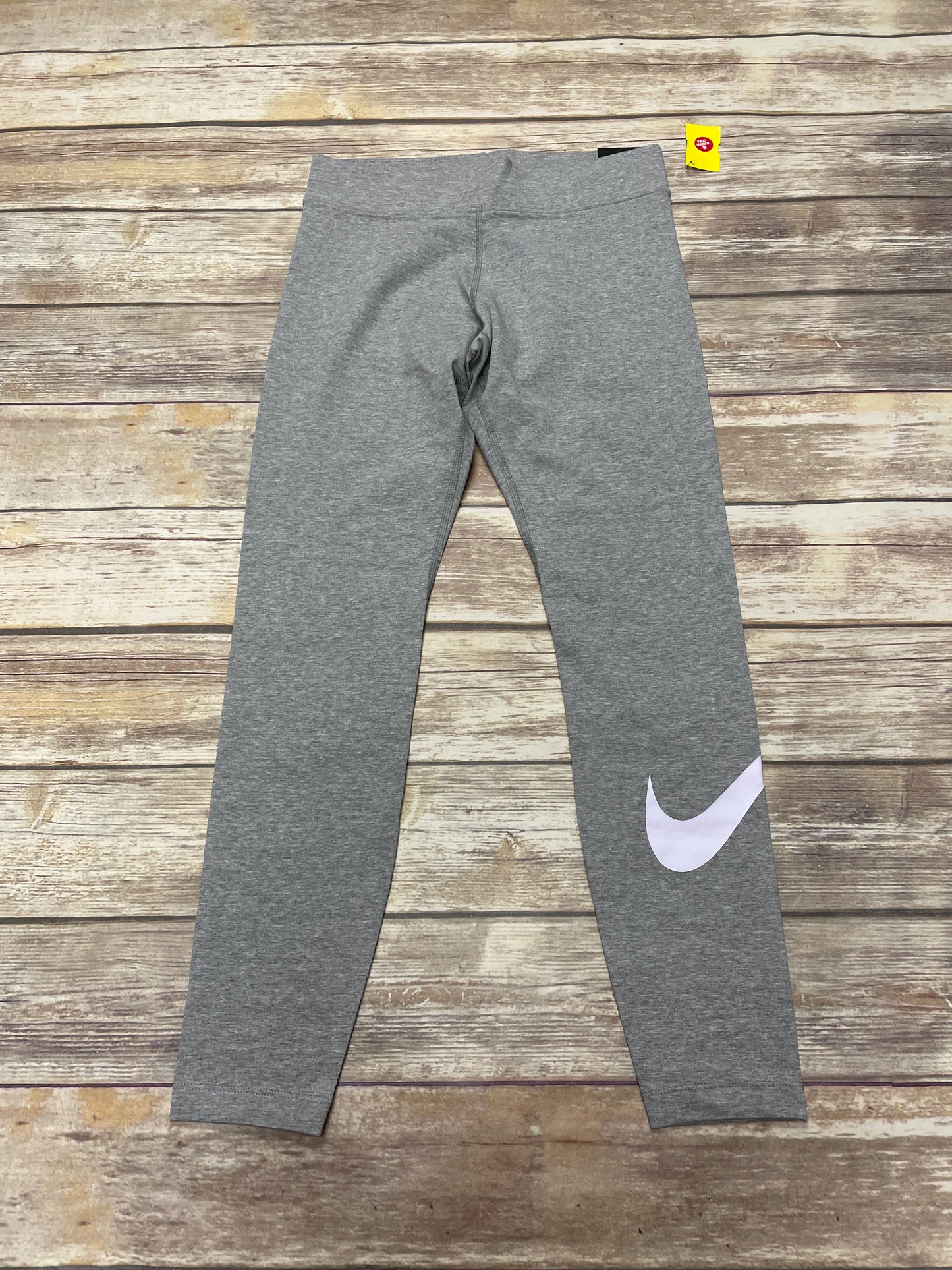 Athletic Leggings By Nike In Grey, Size: M