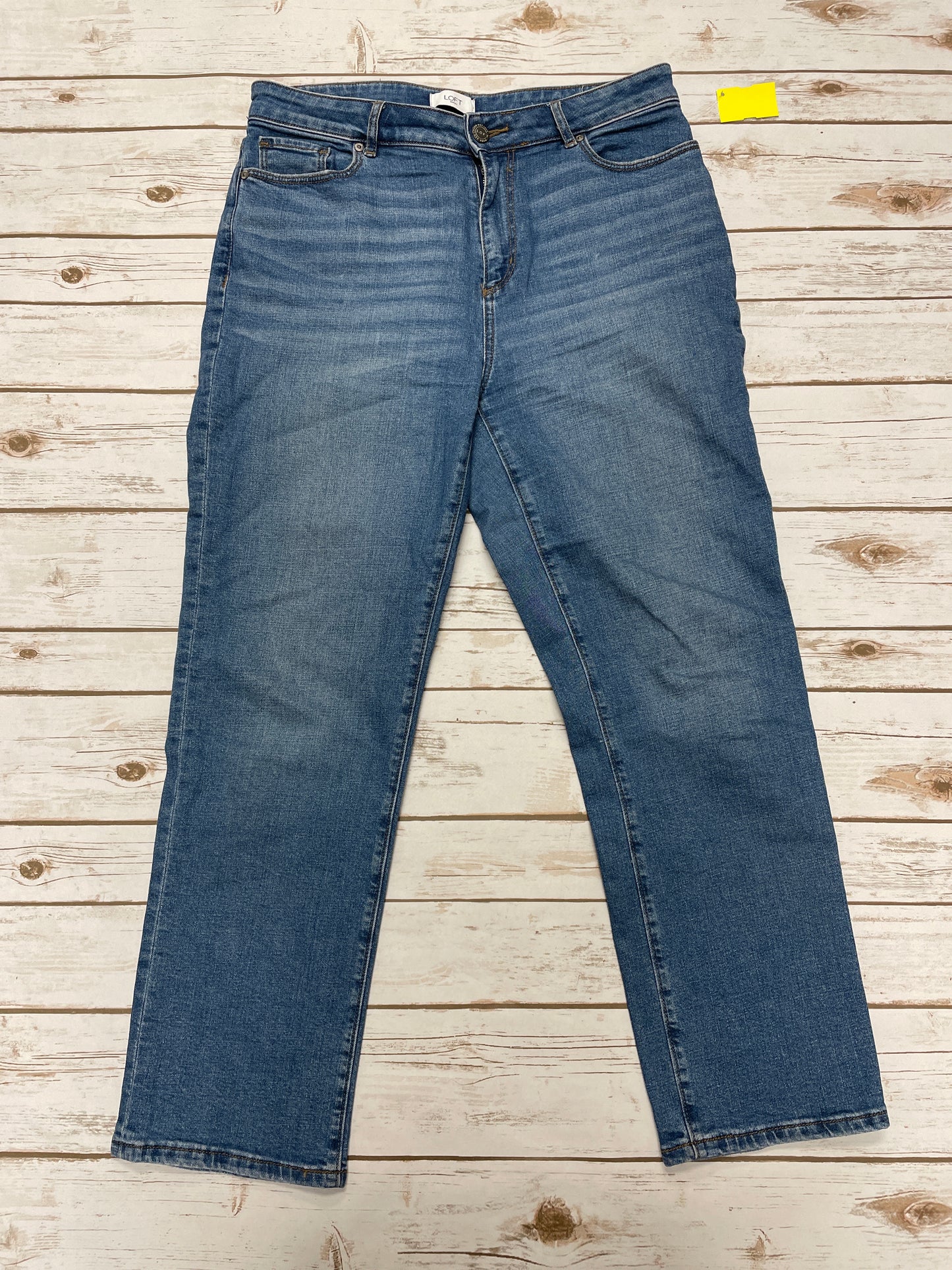 Jeans Straight By Loft In Blue Denim, Size: 8