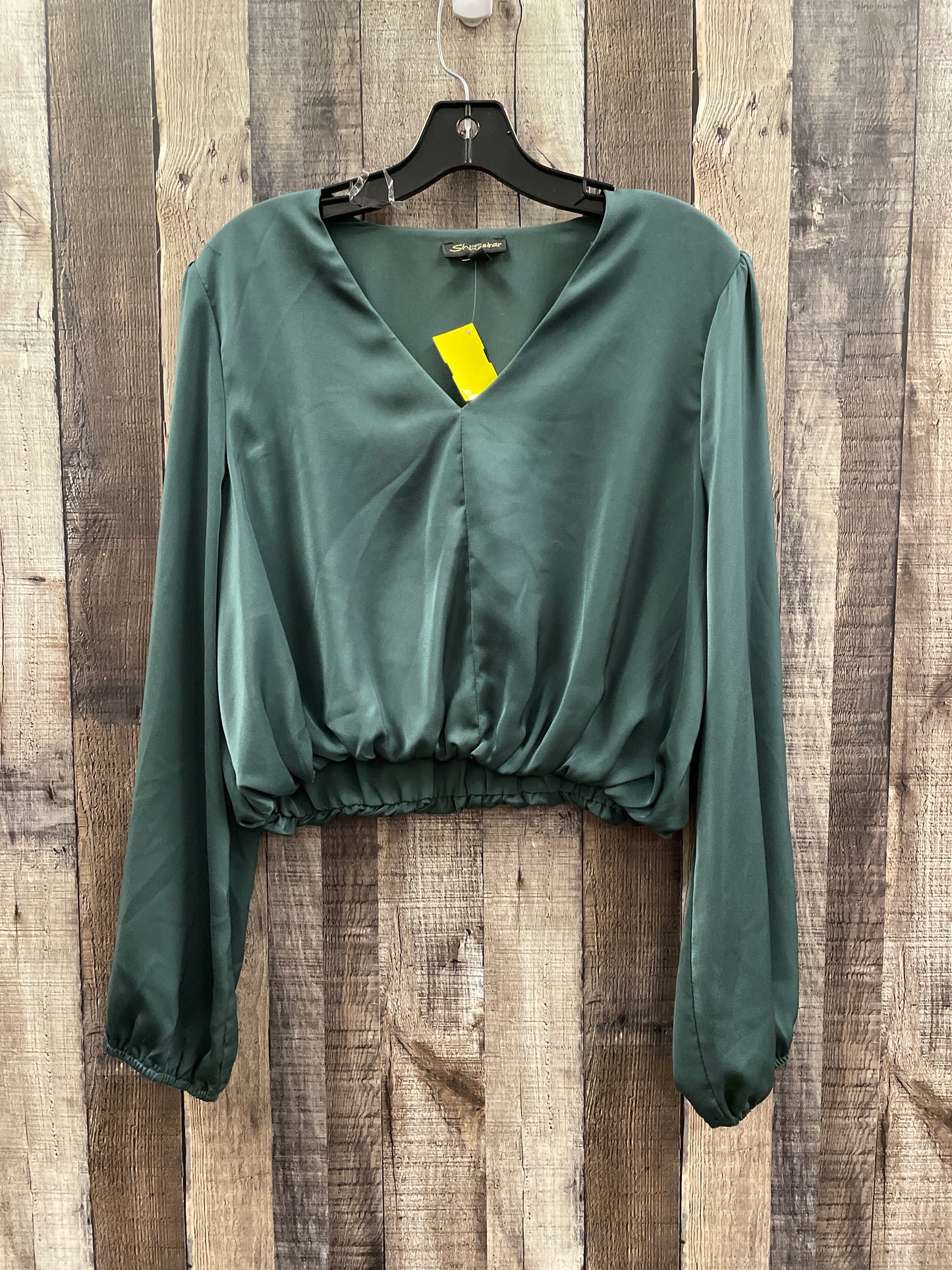 Blouse Long Sleeve By Shinestar In Green, Size: L