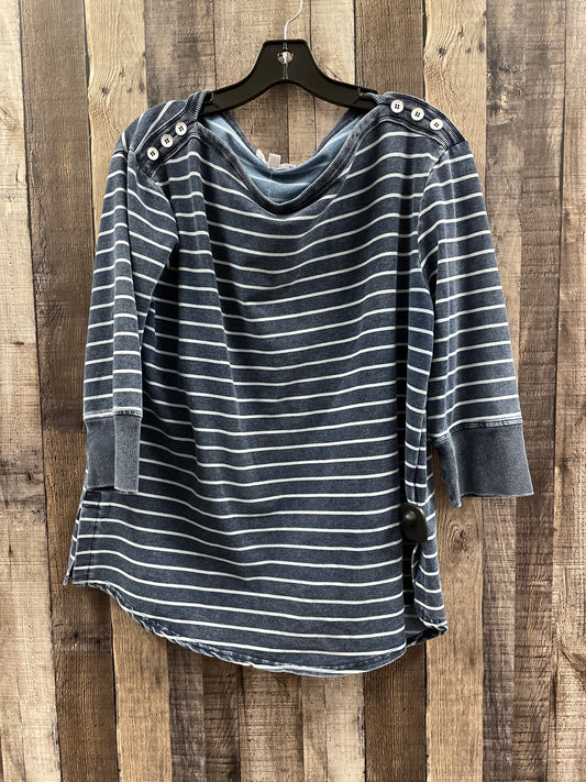 Top 3/4 Sleeve By Jane And Delancey In Striped Pattern, Size: L