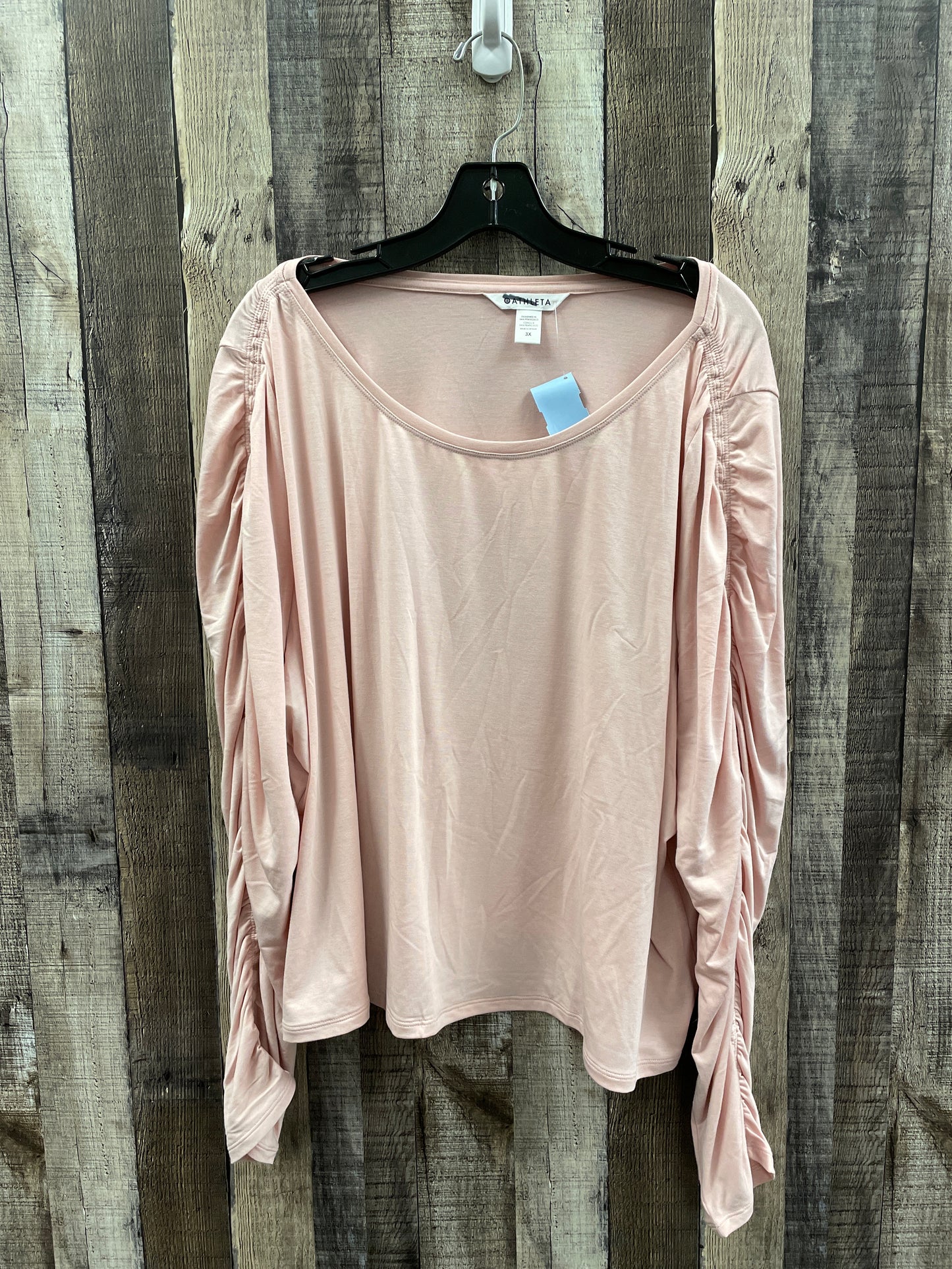 Athletic Top Long Sleeve Crewneck By Athleta In Pink, Size: 3x