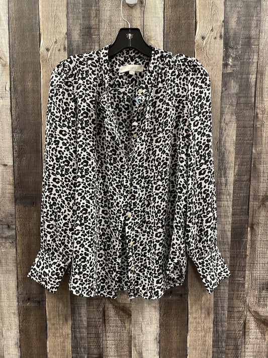 Blouse Long Sleeve By Loft In Animal Print, Size: S