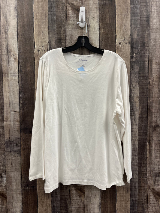 Top Long Sleeve By Croft And Barrow In White, Size: 2x