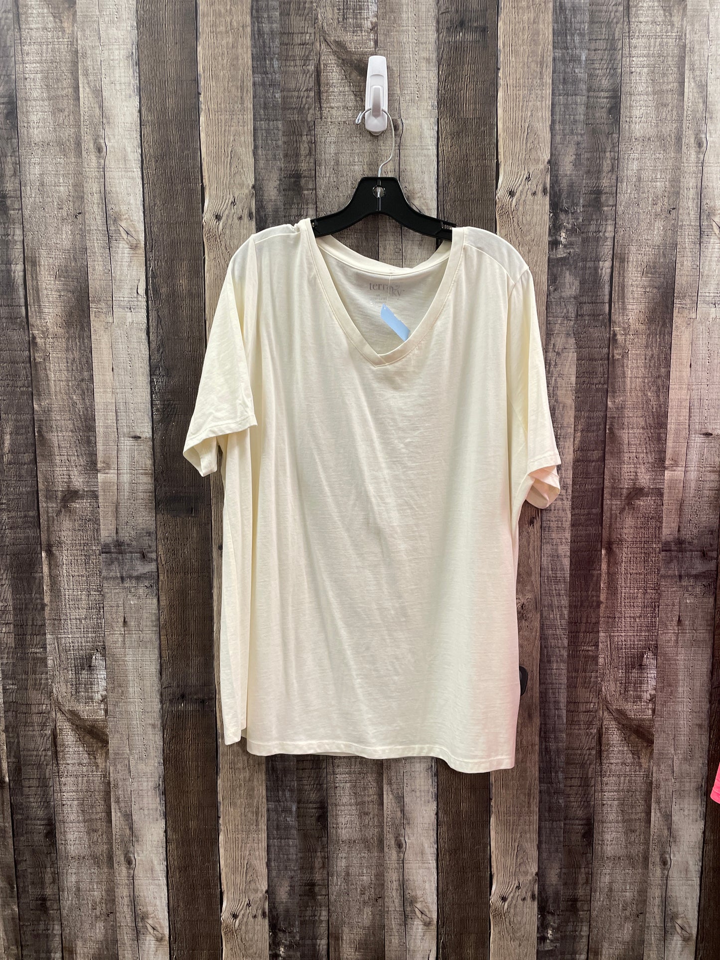 Top Short Sleeve By Terra & Sky In Ivory, Size: 2x