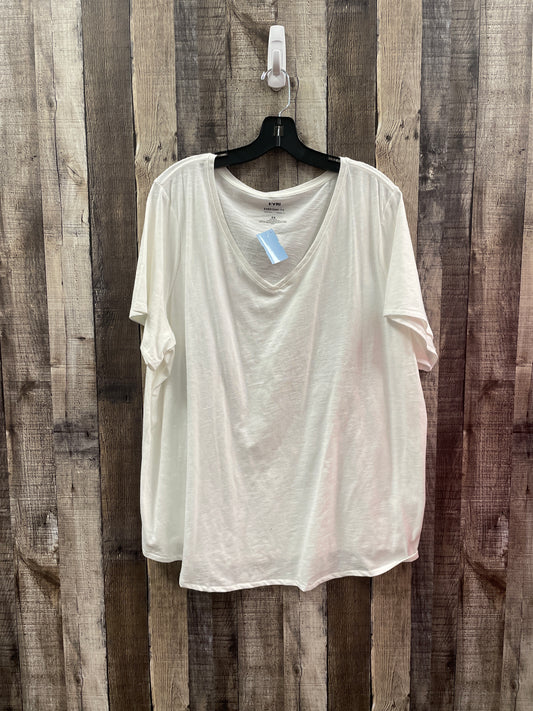 Top Short Sleeve By Evri In White, Size: 2x