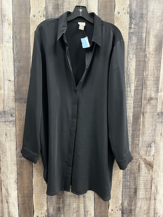 Blouse Long Sleeve By Chicos In Black, Size: Xl