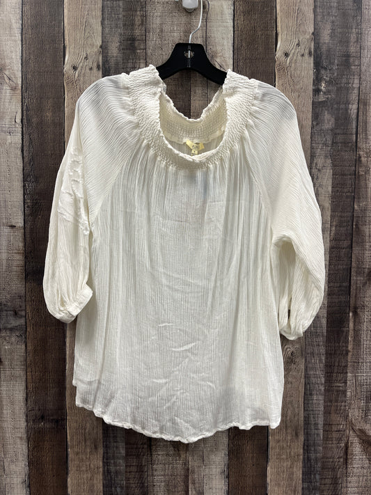 Top Long Sleeve By Kori America In Ivory, Size: S