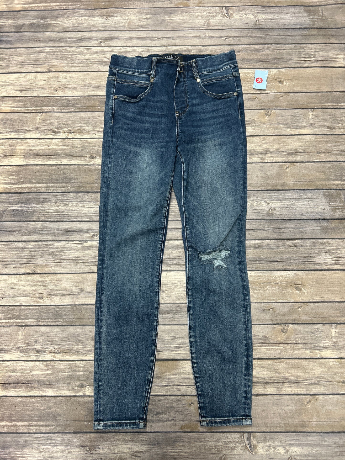 Jeans Skinny By Liverpool In Blue Denim, Size: 4