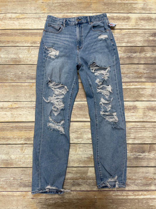 Jeans Straight By American Eagle In Blue Denim, Size: 8