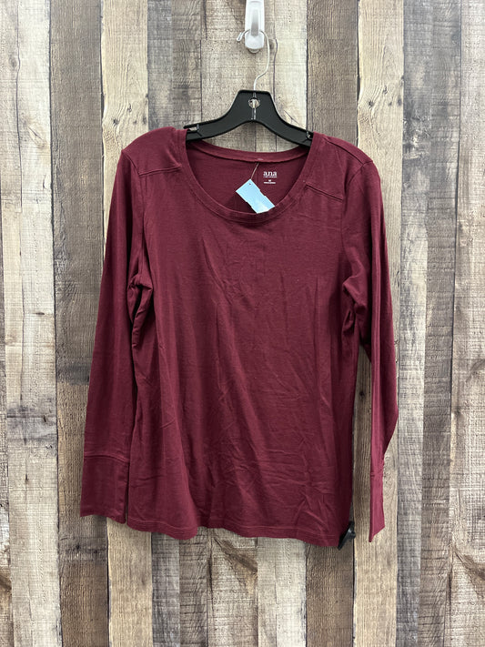 Top Long Sleeve By Ana In Maroon, Size: M