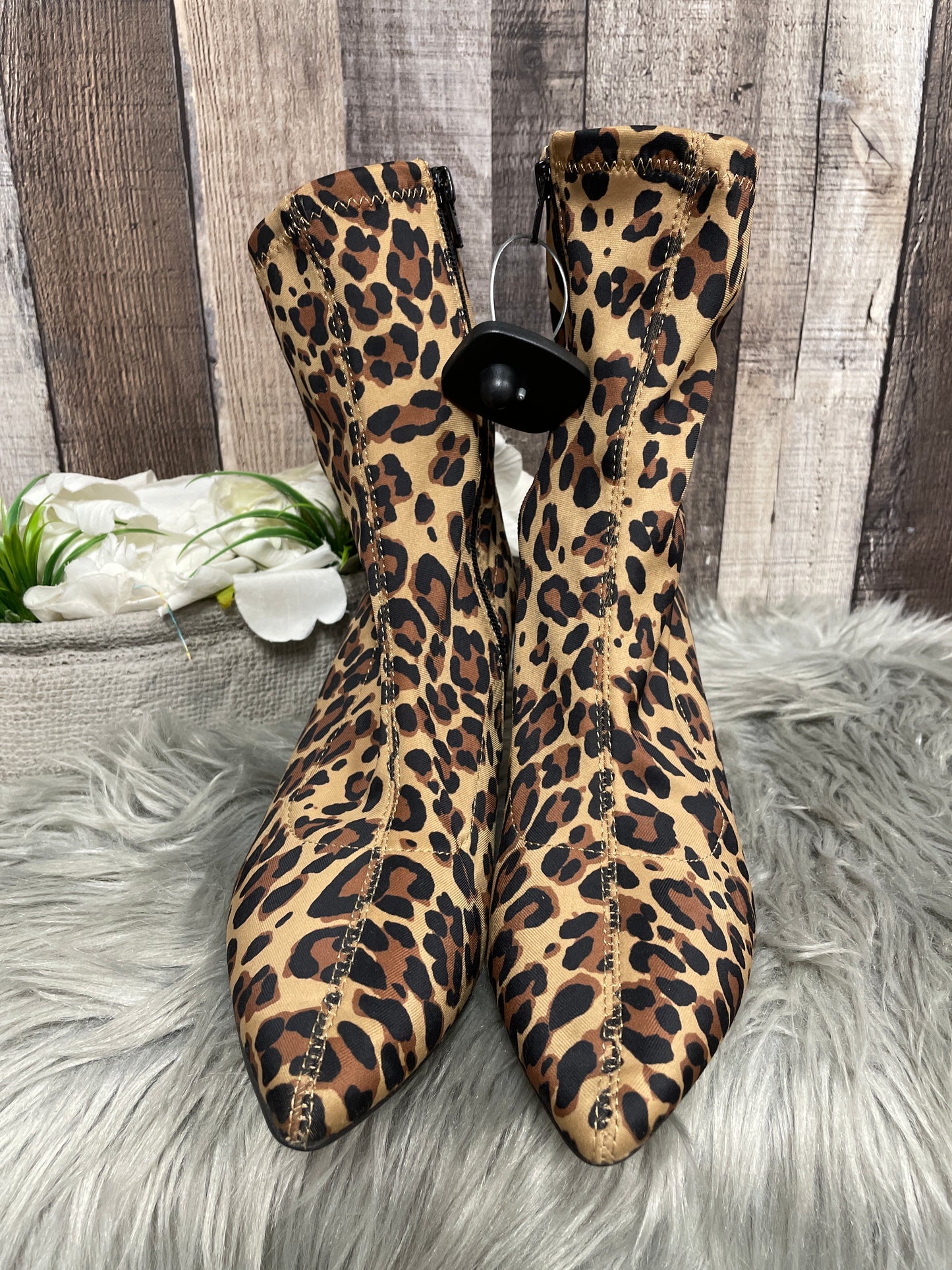 Boots Ankle Heels By Mix No 6 In Animal Print, Size: 9