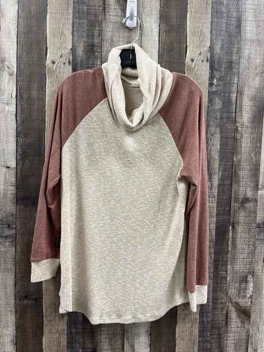 Tunic Long Sleeve By Cme In Beige, Size: L