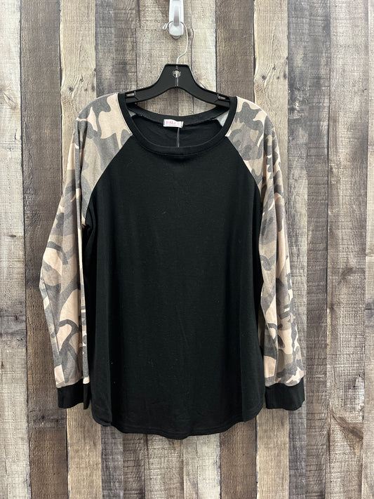 Top Long Sleeve By Cme In Camouflage Print, Size: Xl