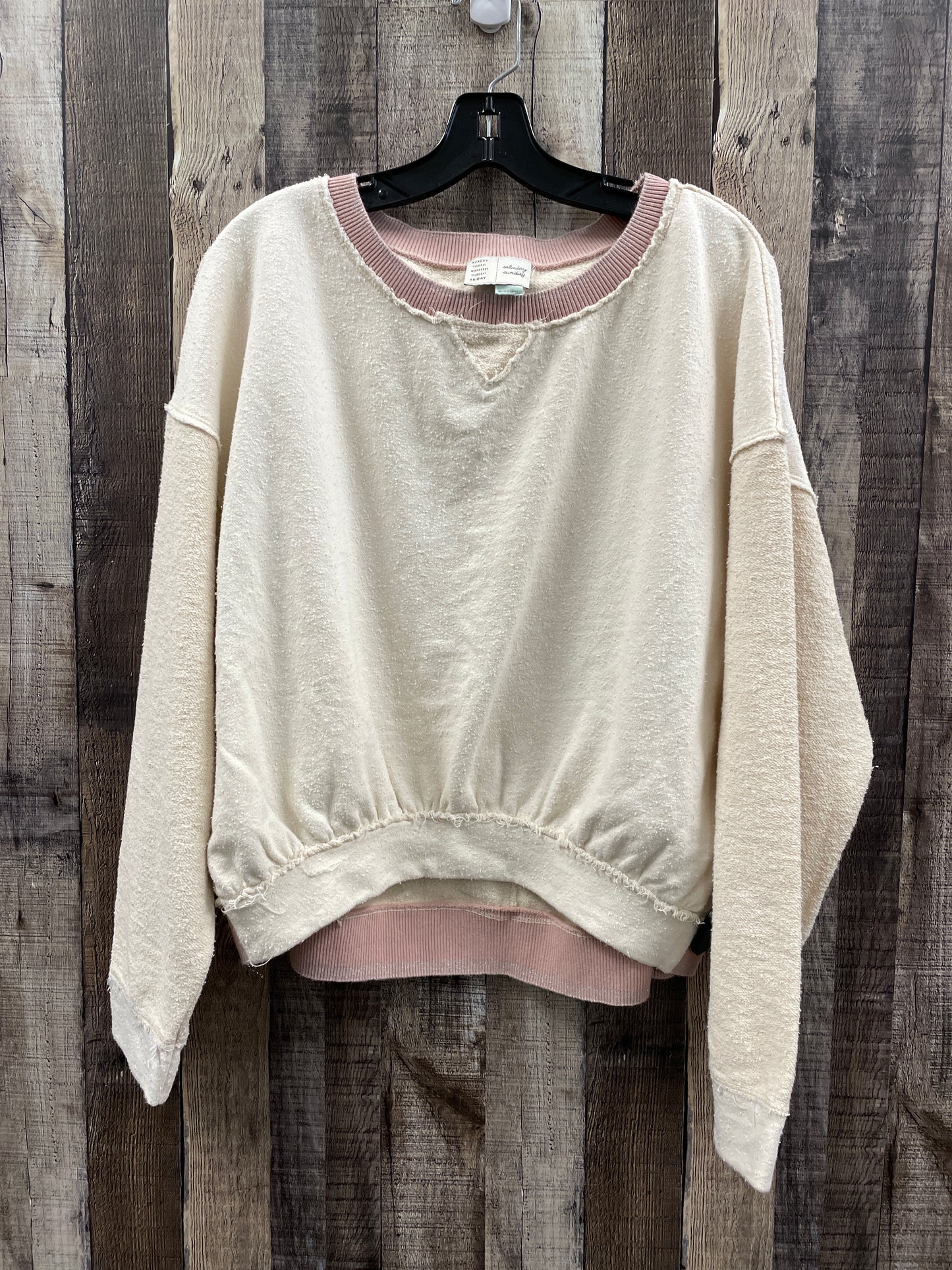 Top Long Sleeve By Saturday/sunday In Beige, Size: M