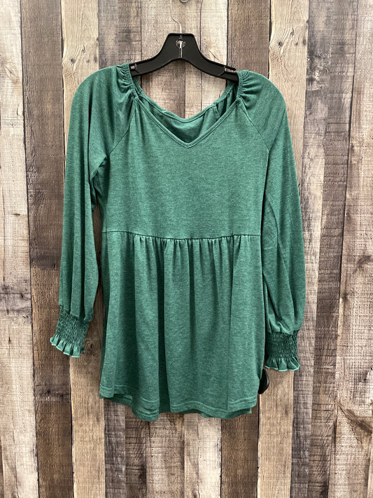 Top Long Sleeve By Cme In Green, Size: S