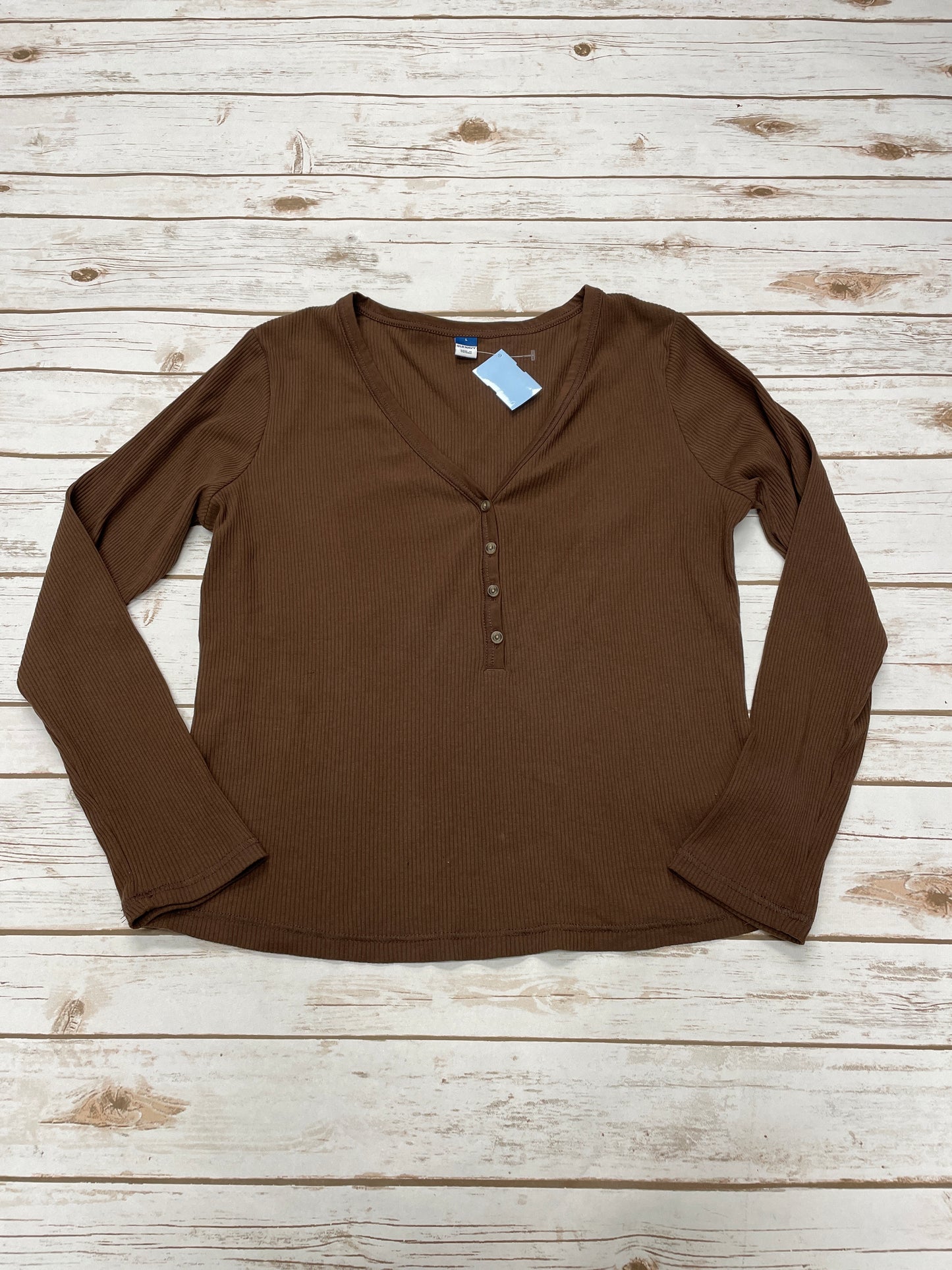 Top Long Sleeve By Old Navy In Brown, Size: L