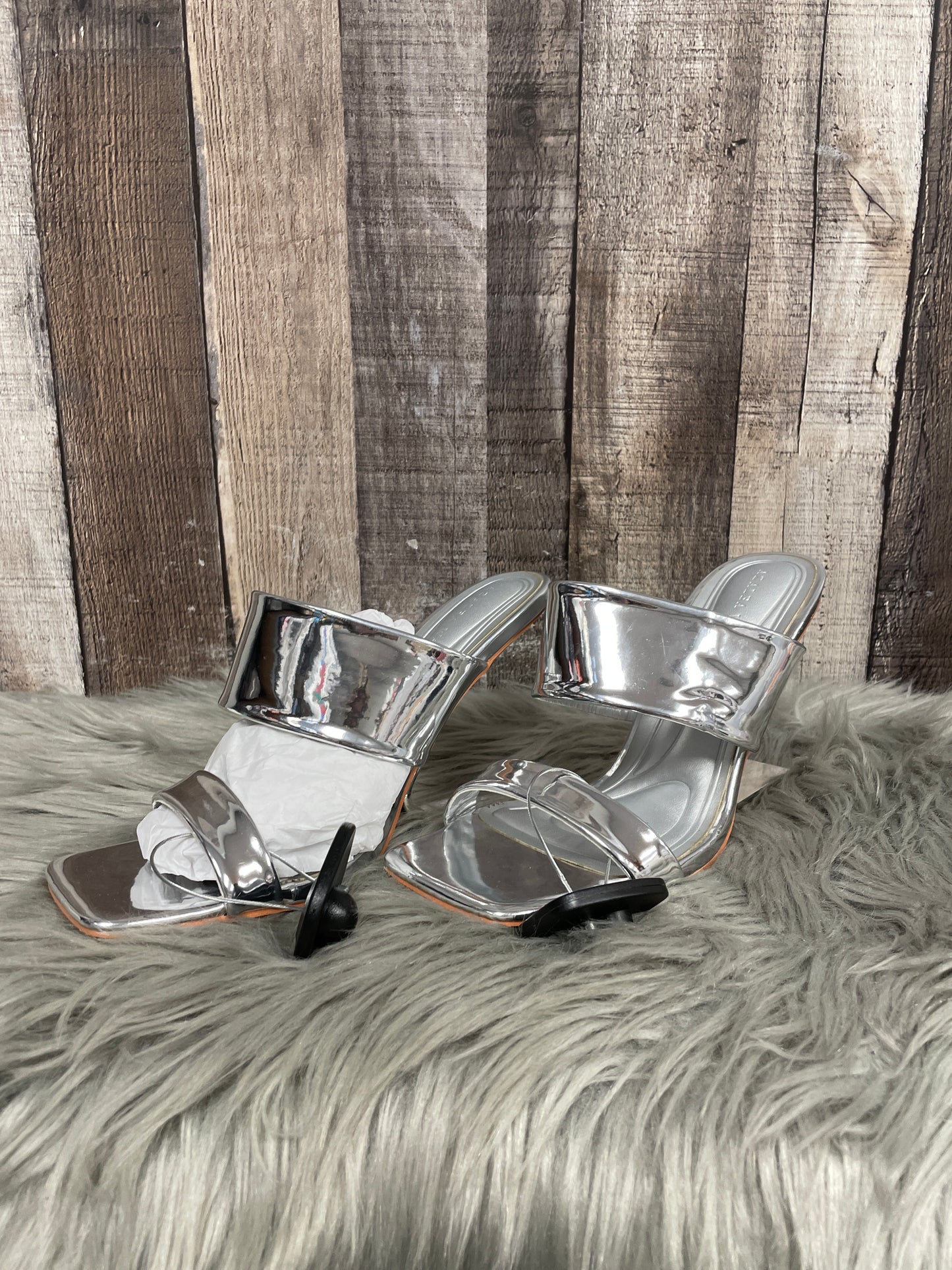 Sandals Heels Block By Cmc In Silver, Size: 8