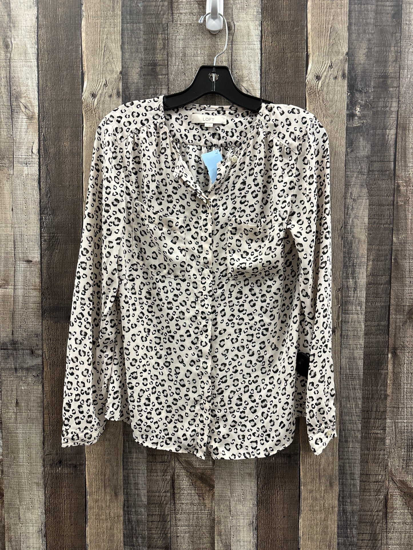 Blouse Long Sleeve By Loft In Animal Print, Size: S