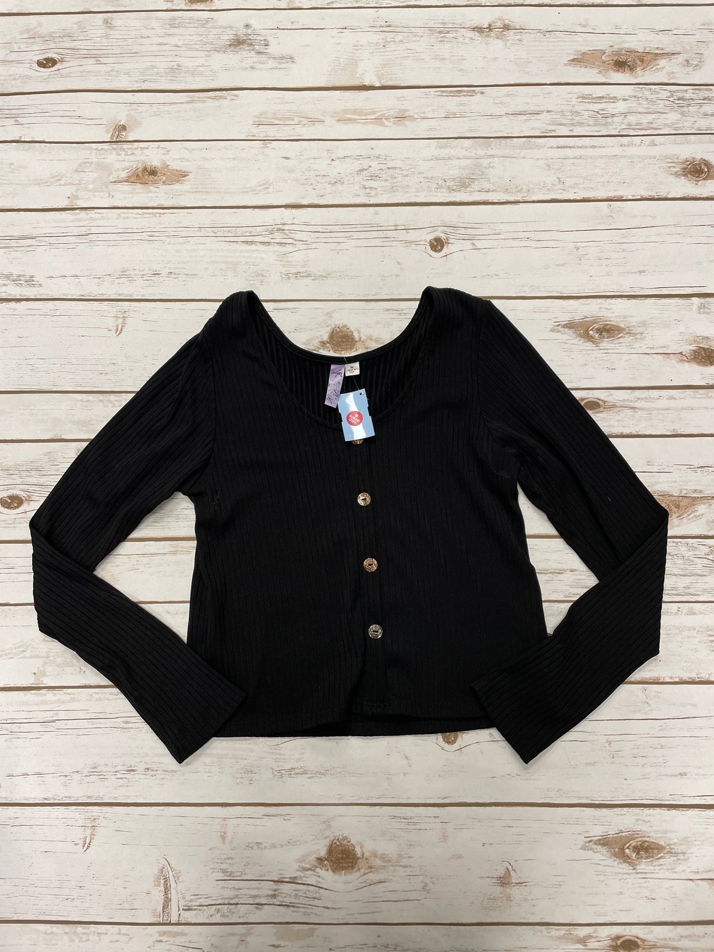 Top Long Sleeve By Alya In Black, Size: M