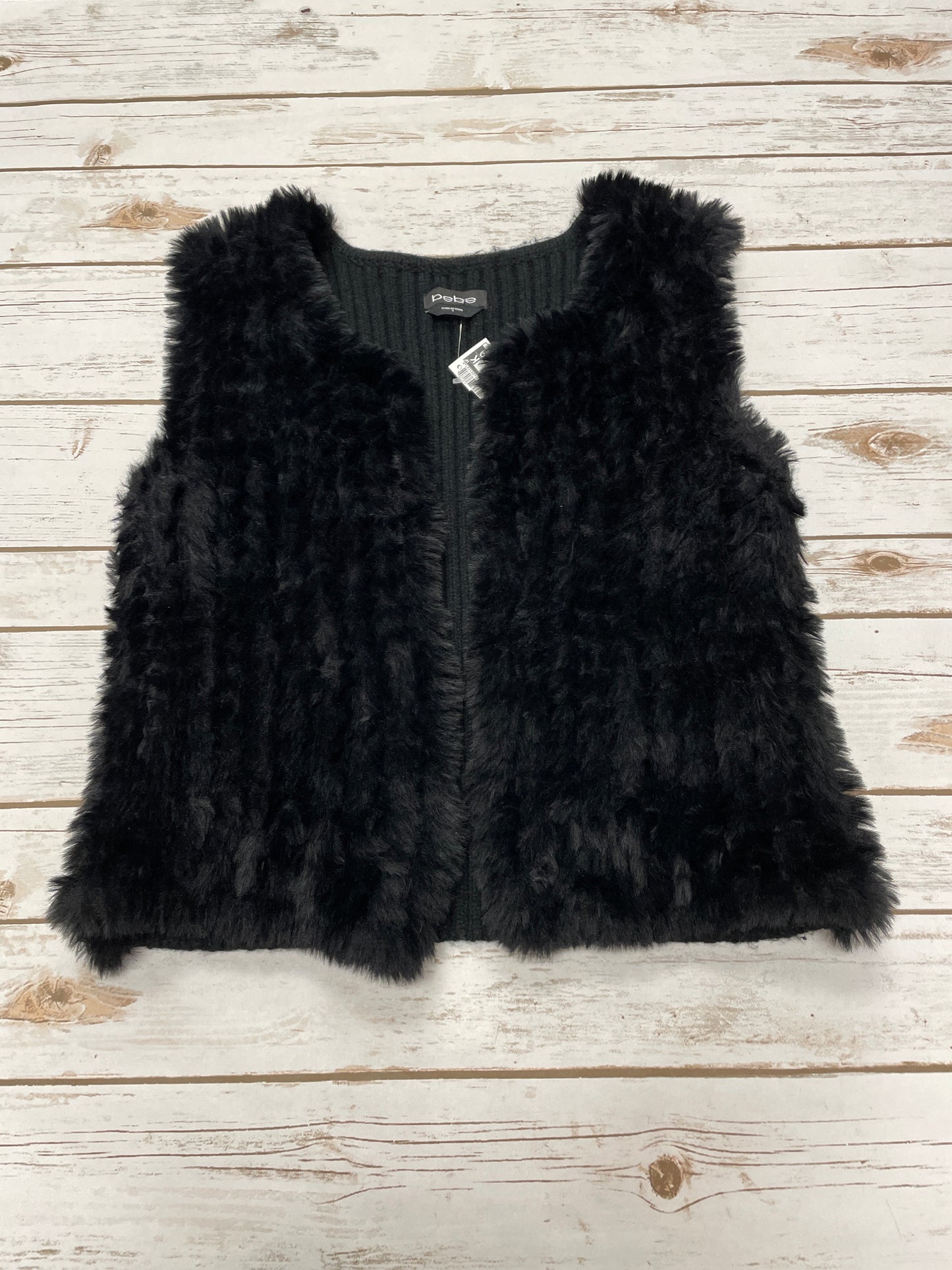 Vest Faux Fur & Sherpa By Bebe In Black, Size: S