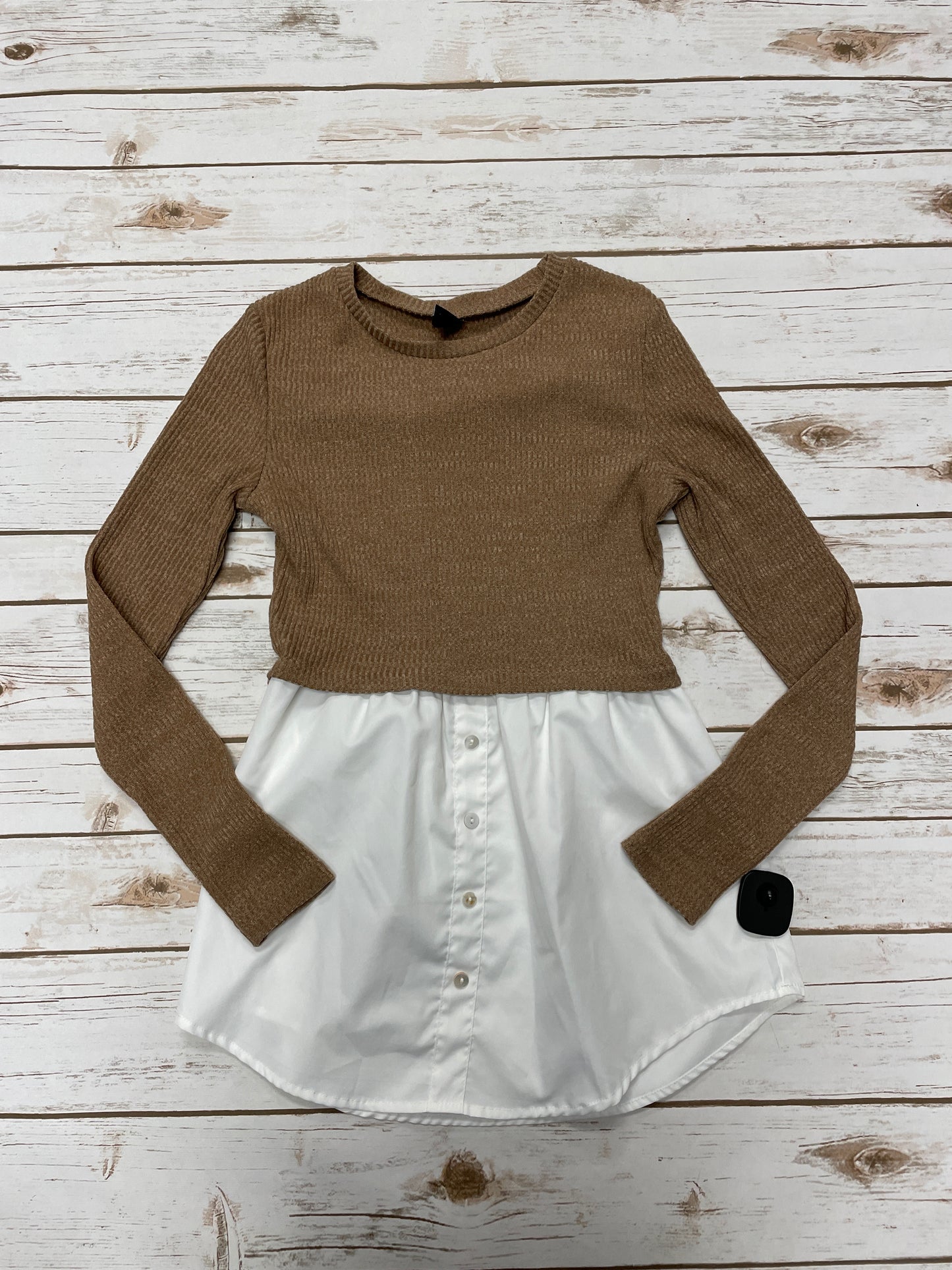 Top Long Sleeve By Shein In Brown, Size: M