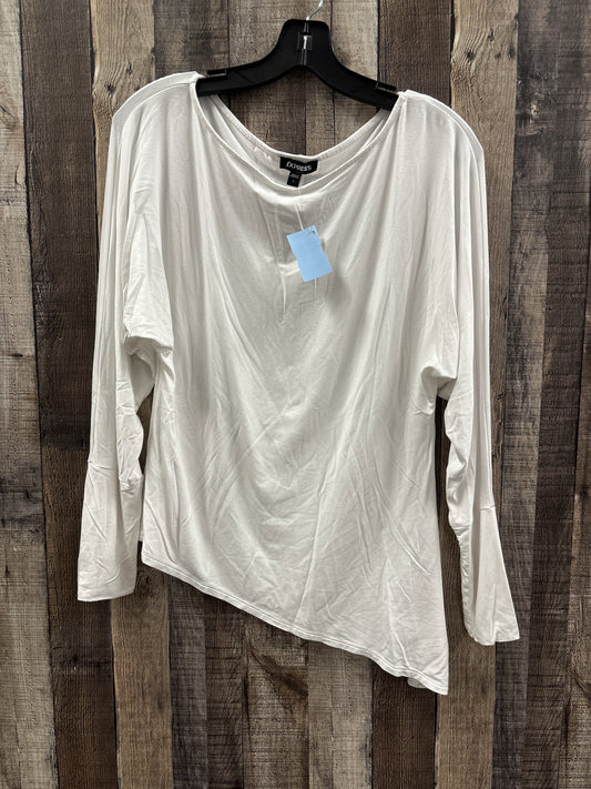 Top Long Sleeve By Express In White, Size: S