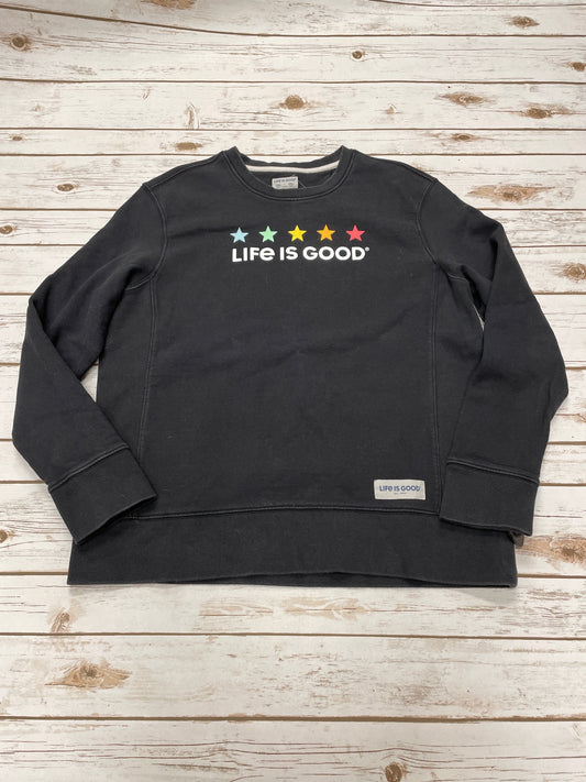 Sweatshirt Crewneck By Life Is Good In Grey, Size: L