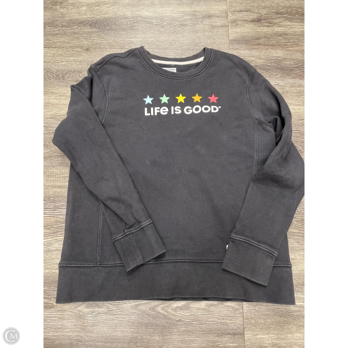 Sweatshirt Crewneck By Life Is Good In Grey, Size: L