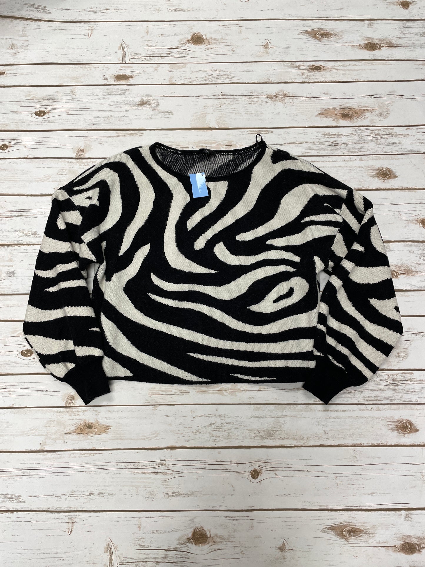 Sweater By Cyrus Knits In Zebra Print, Size: Xl