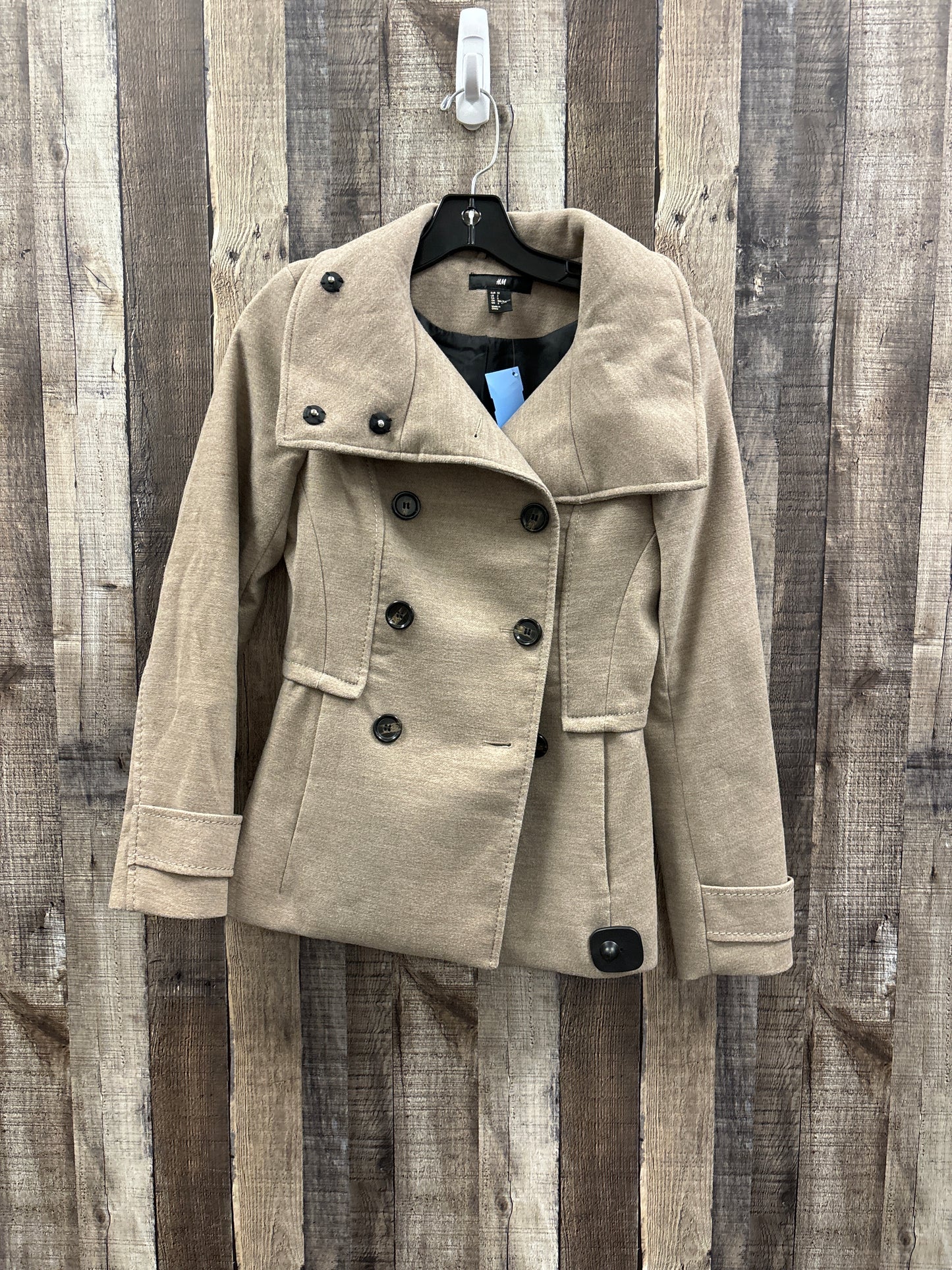 Coat Peacoat By H&m In Tan, Size: Xs