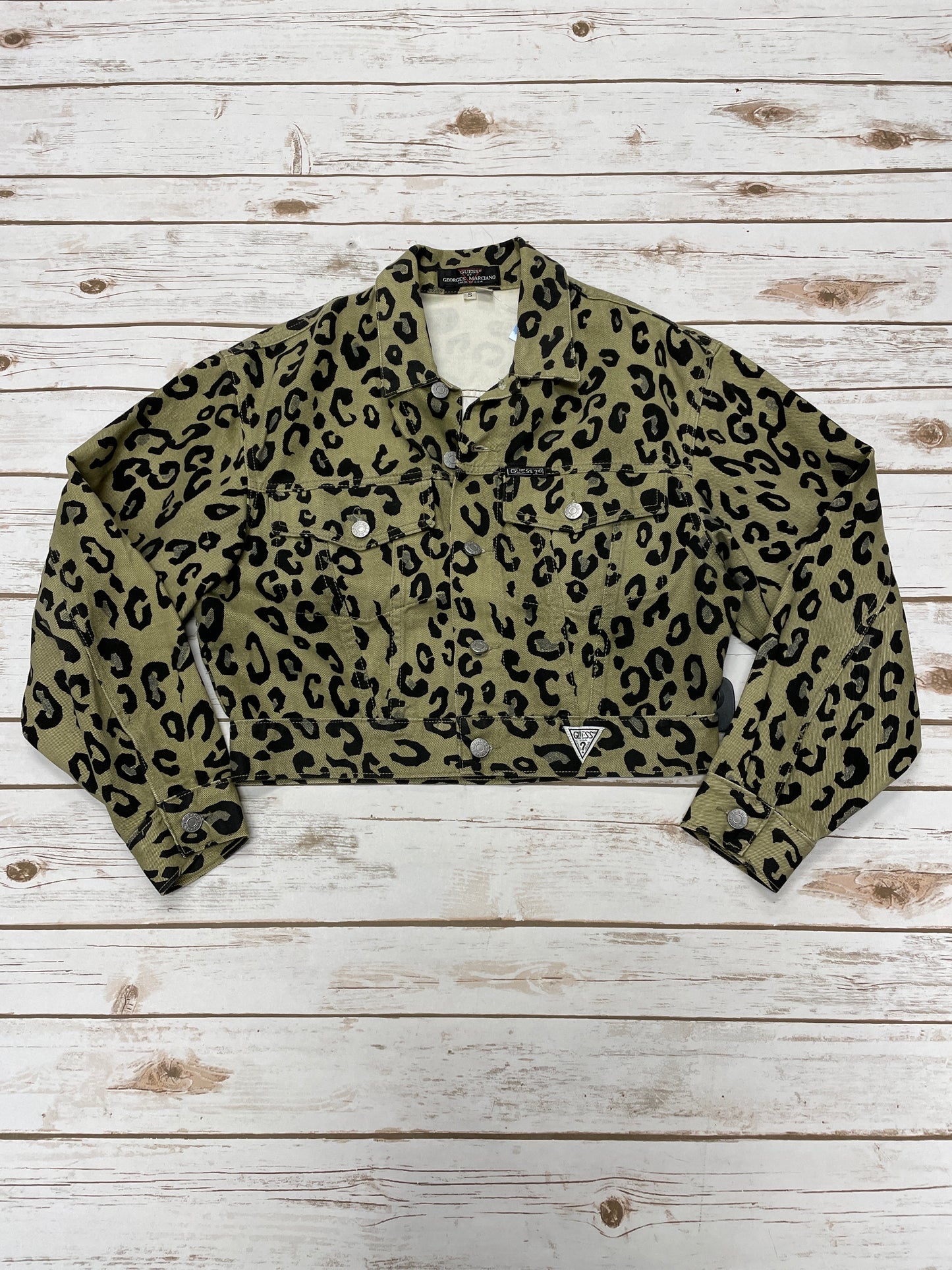 Jacket Denim By Guess In Animal Print, Size: S