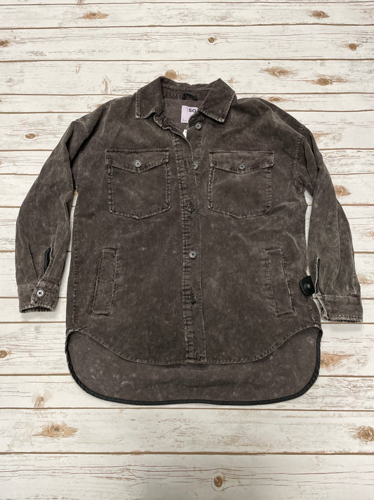 Jacket Shirt By So In Brown, Size: S