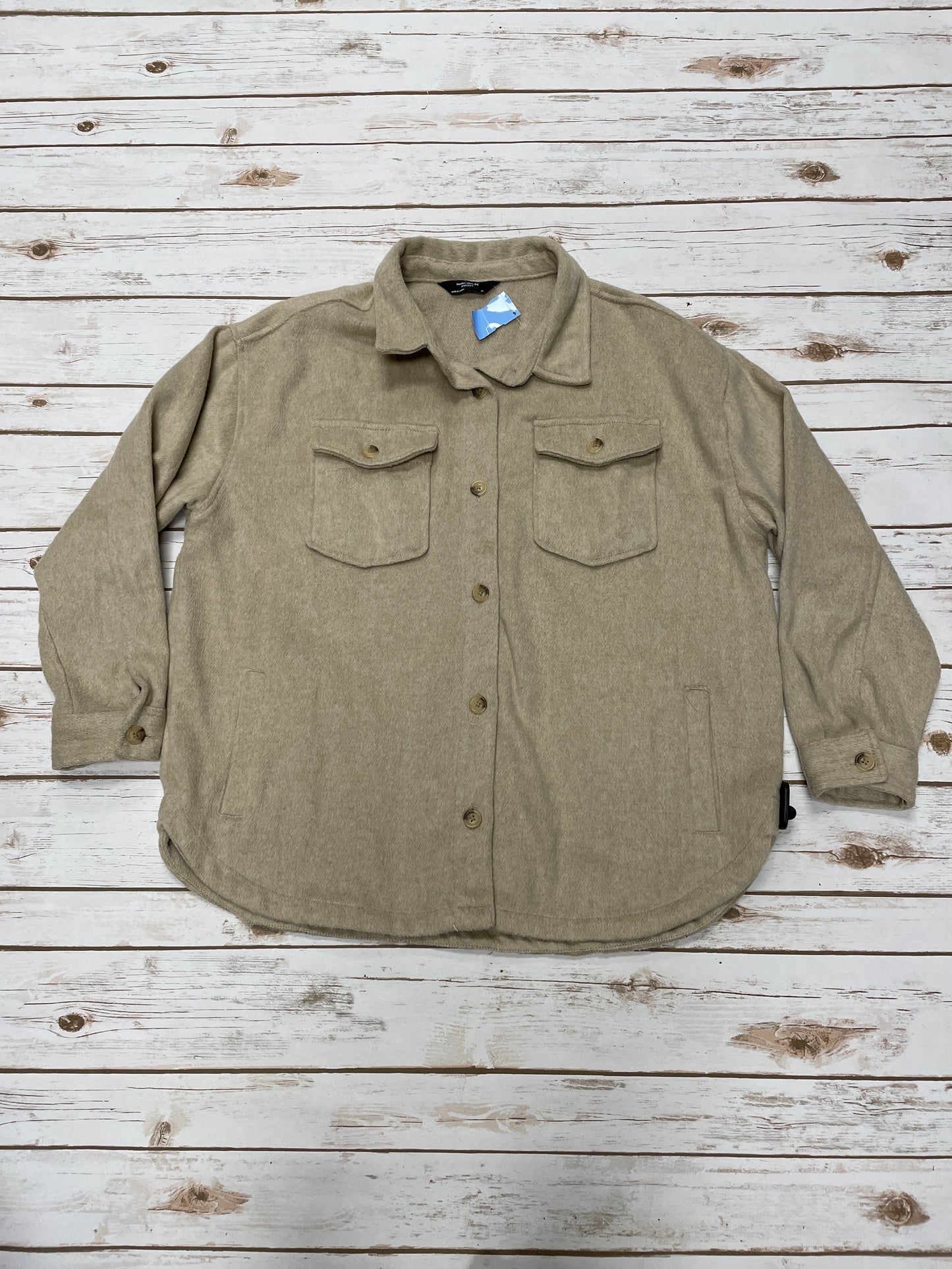 Jacket Shirt By Members Mark In Tan, Size: Xl