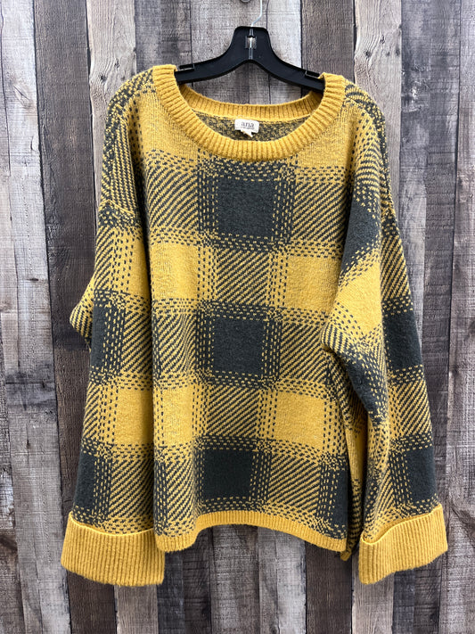 Sweater By Ana In Gold & Grey, Size: 2x