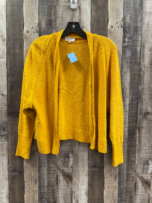 Sweater Cardigan By Loft In Gold, Size: M