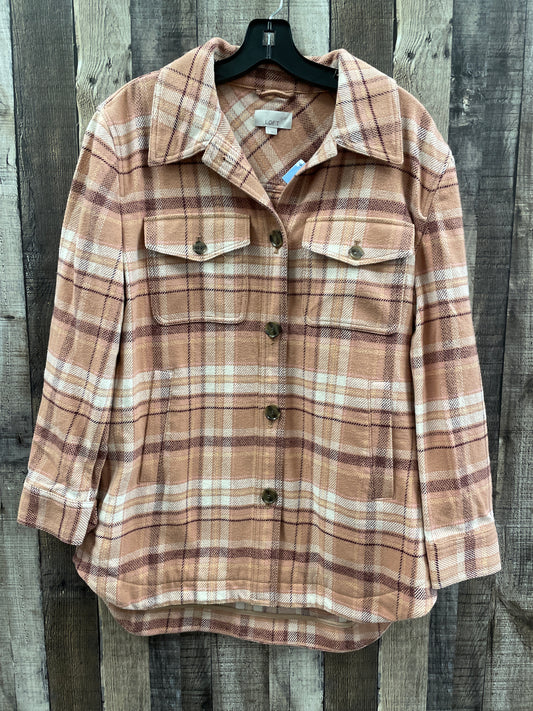 Jacket Shirt By Loft In Plaid Pattern, Size: M