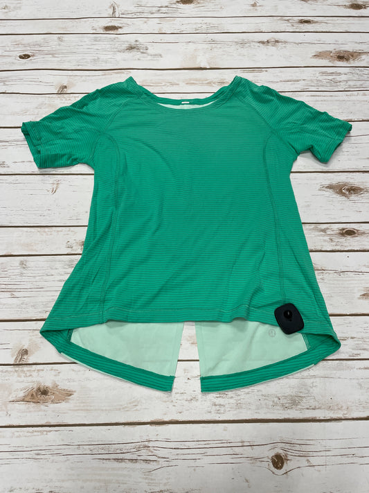 Athletic Top Short Sleeve By Lululemon In Green, Size: S