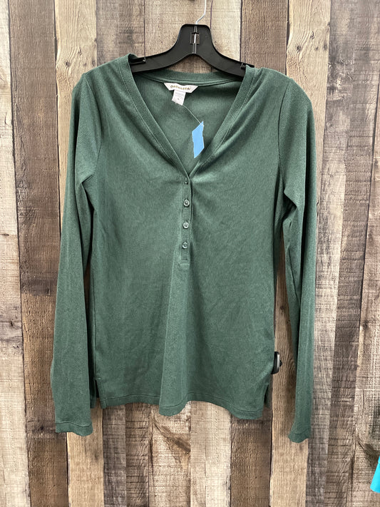 Athletic Top Long Sleeve Collar By Athleta In Green, Size: M